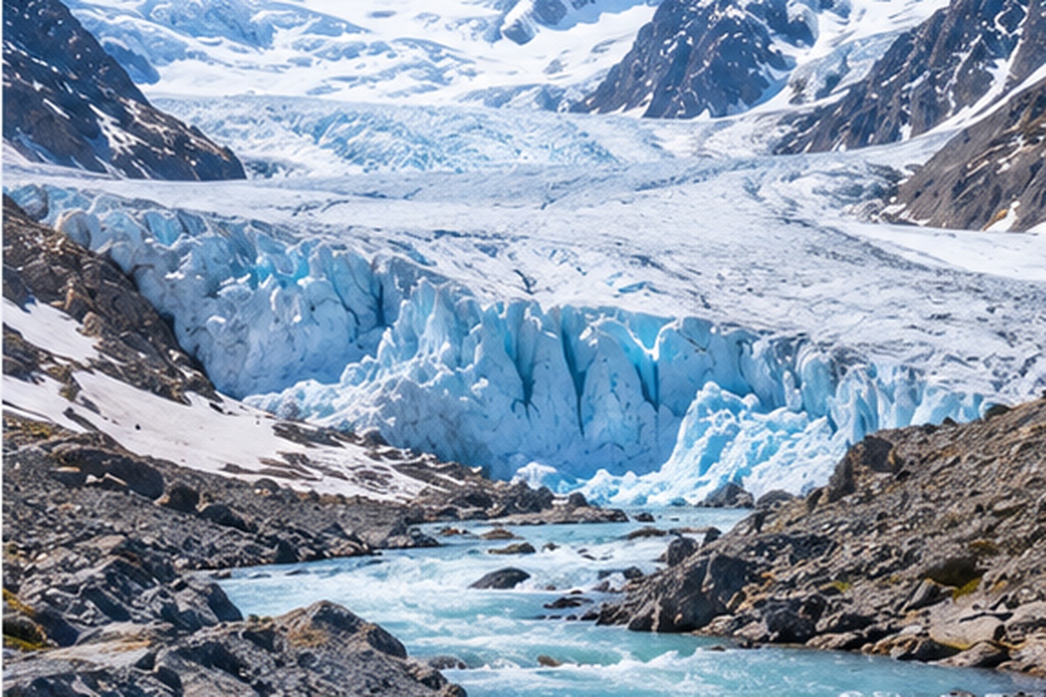 Glacier and meltwater landscape